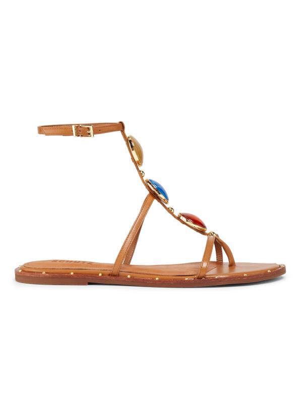 صندل ميلوس 25 ملم من الجلد المزيّن بالكريستال