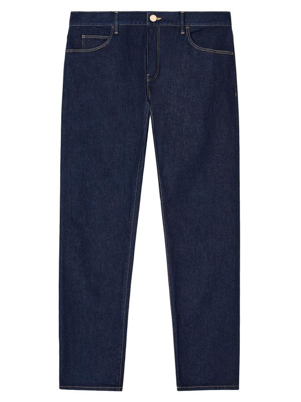 بنطال جينز نحيف بخمسة جيوب بأرجل مستقيمة