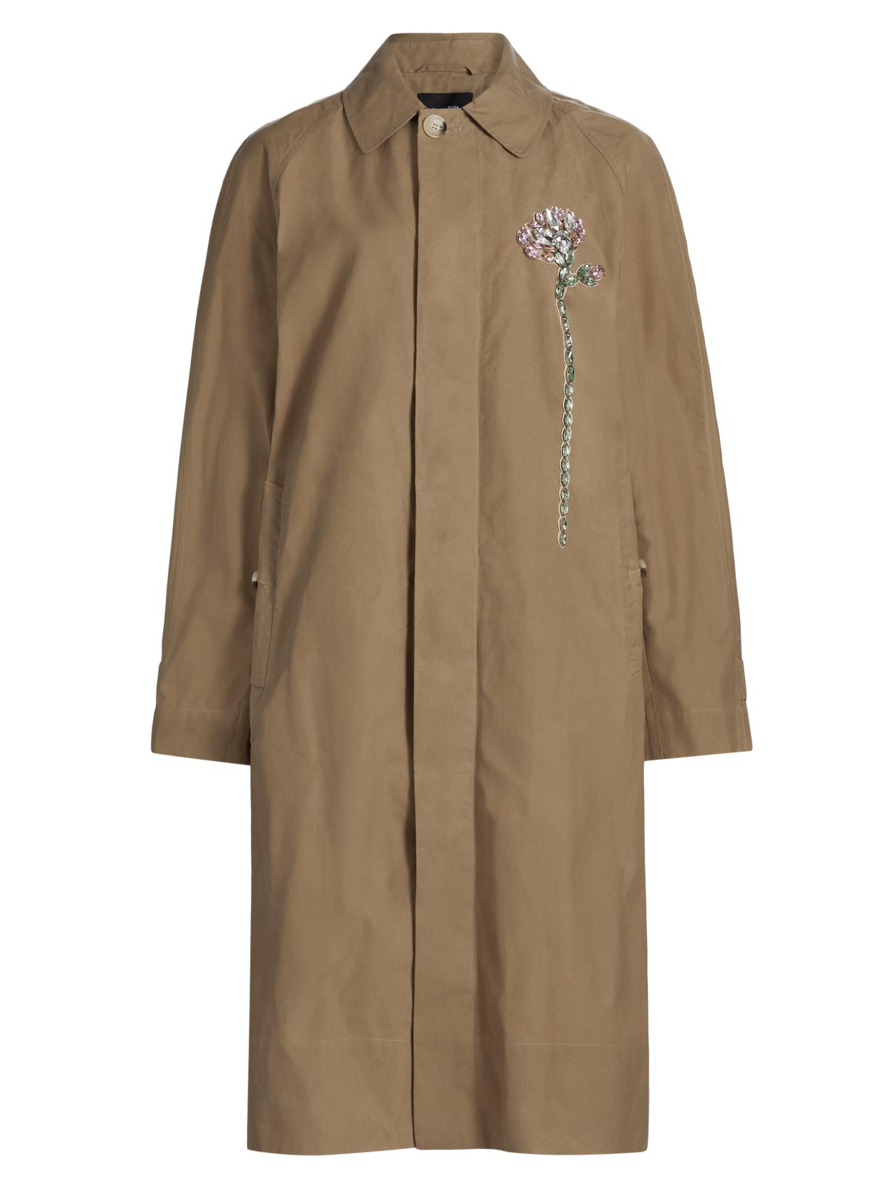 Shop Simone Rocha - Crystal-Embellished Cotton Trench Coat
