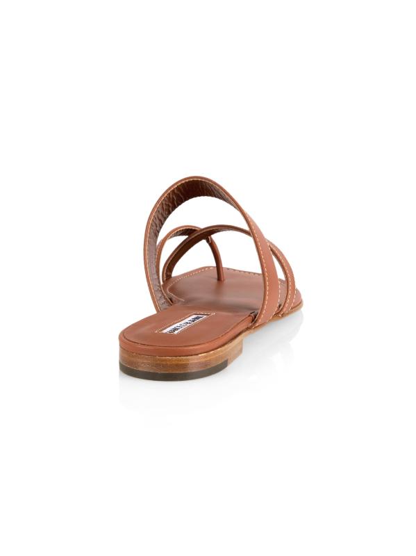 【MANOLO BLAHNIK】Susa 50 レザー トング サンダル MANOLO BLAHNIK Susa metallic leather sandals | NET-A-PORTER