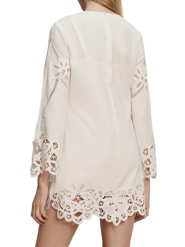 #5: فستان Amberg القصير من القطن والكتان - حمامة