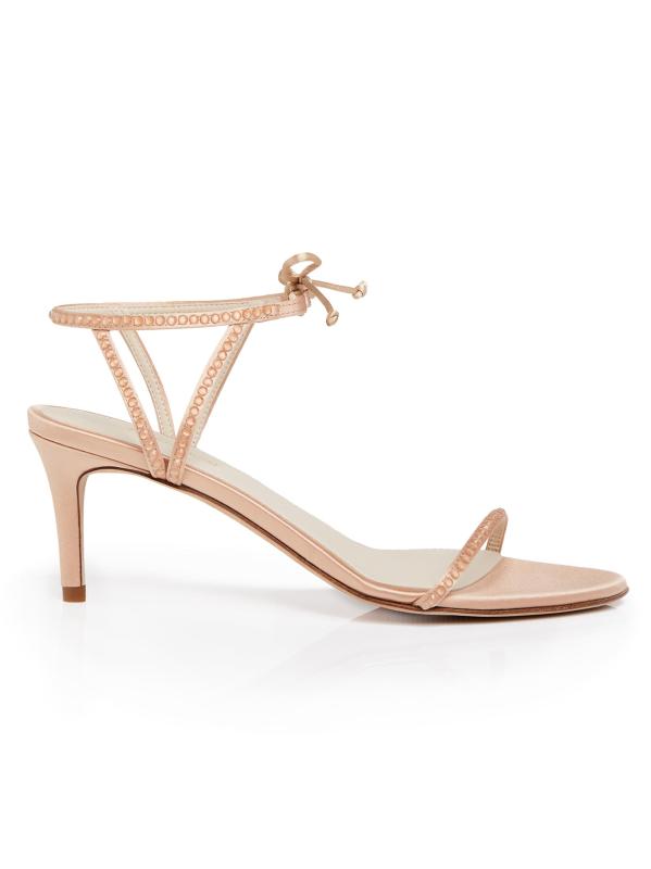 صندل كلوفر 75 ملم من الحرير المستدام مزين بالكريستال