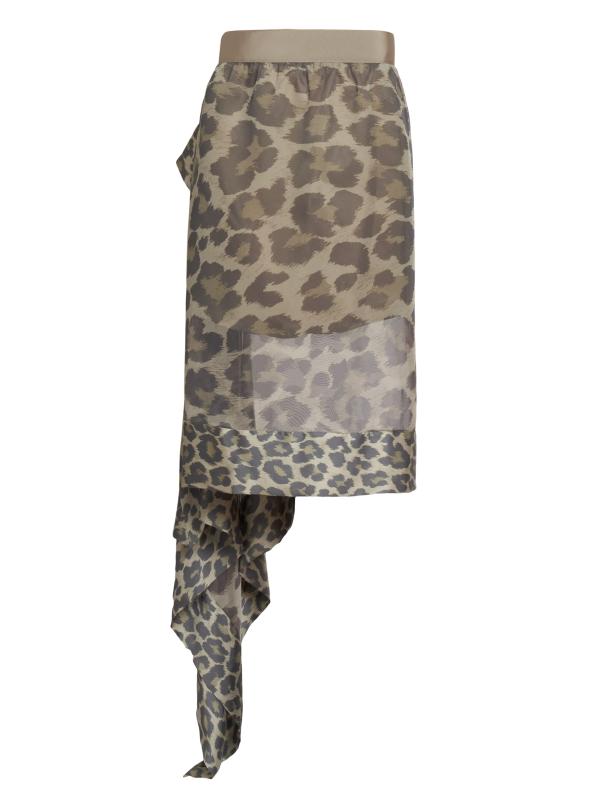 Shop Sacai - Leopard Print Asymmetrical Skirt | Saks Fifth