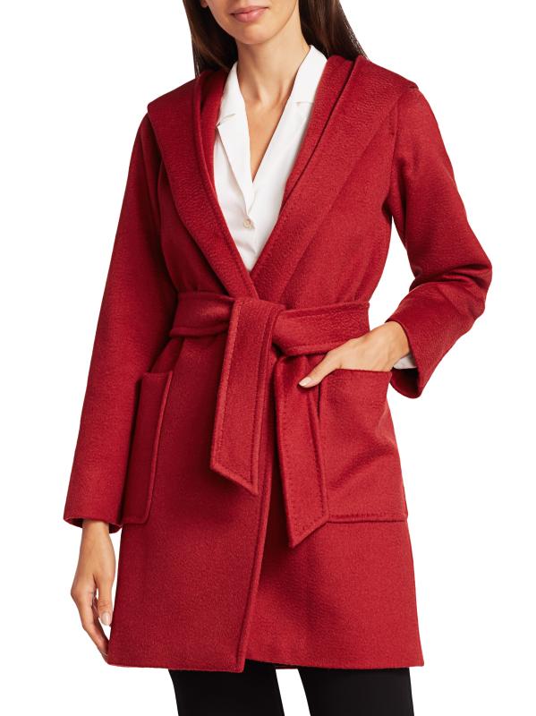 Max Mara - リアルト キャメルヘア フーデッド ラップコート を