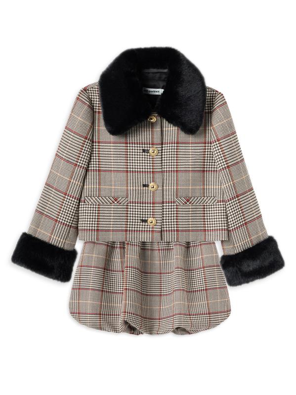 #3: تنورة «تشيك بابل» للفتيات الصغيرات والبنات - براون