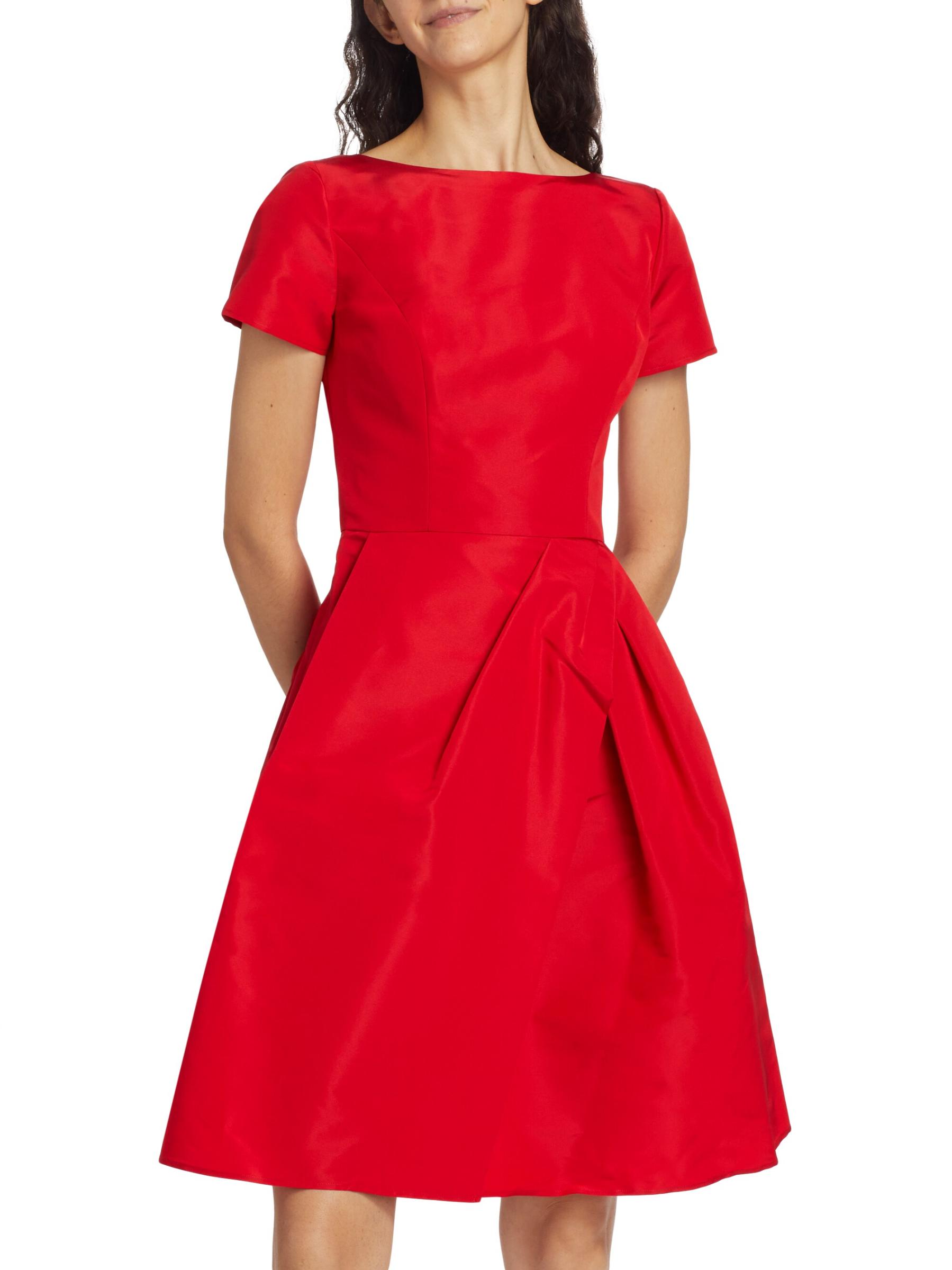 Shop Carolina Herrera - Fit & Flare Silk Dress | Saks Fifth