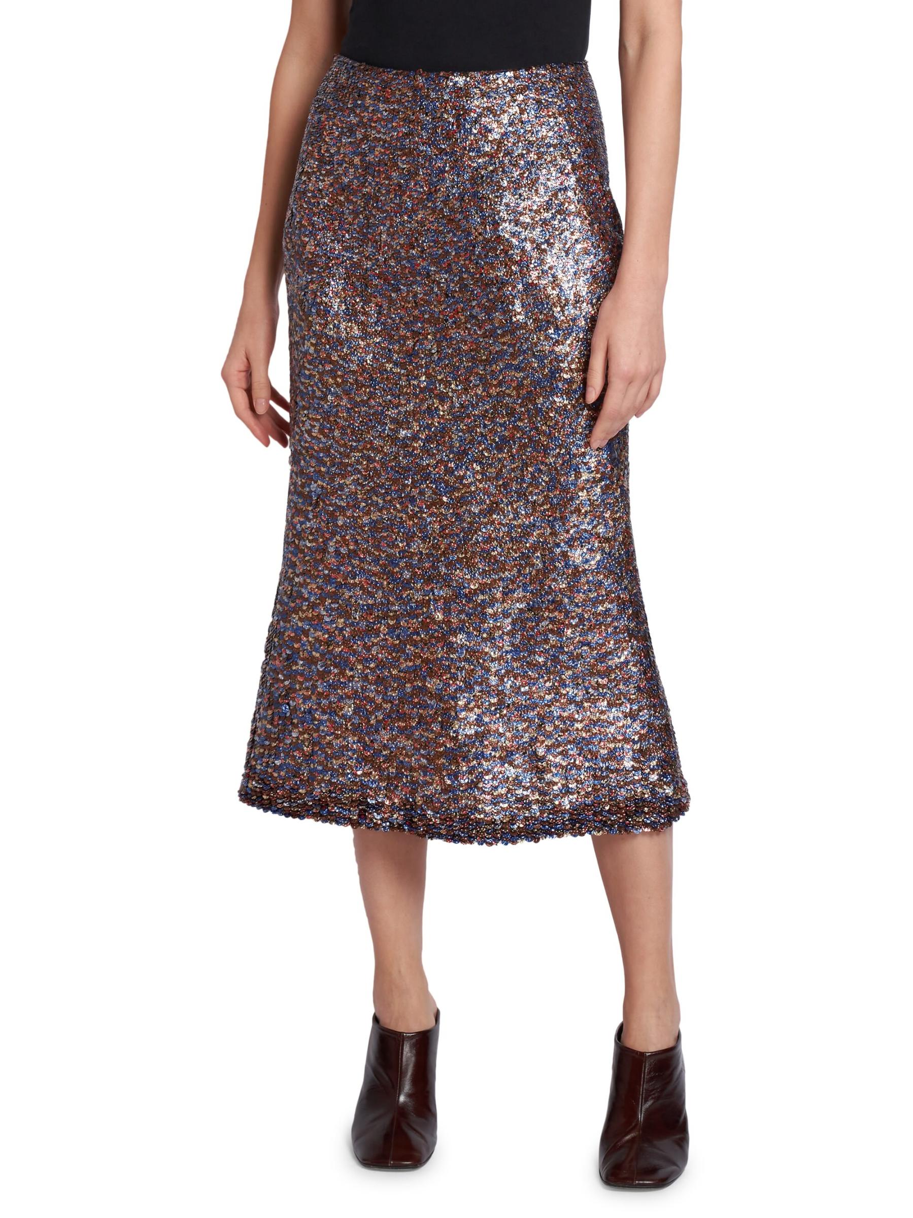 【大人気】Dries Van Noten シビル ミディスカート Dries Van Noten - シビル・スパンコール・ウール・ブレンド