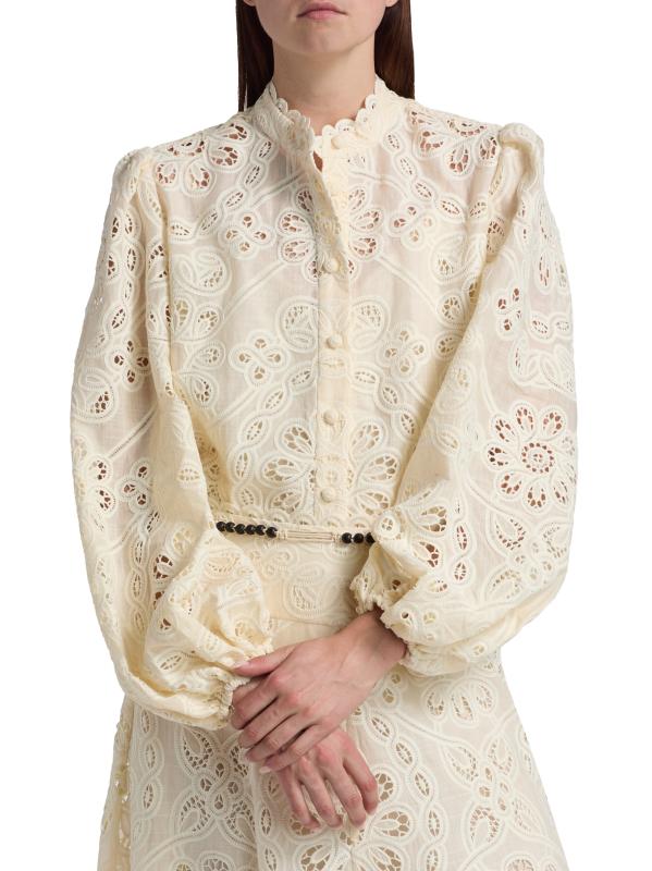【 Zimmermann】リネン フローラル ハリデイドレス☆関税込 Zimmermann】ハリデイ プランジ フローラル リネン ミニドレス