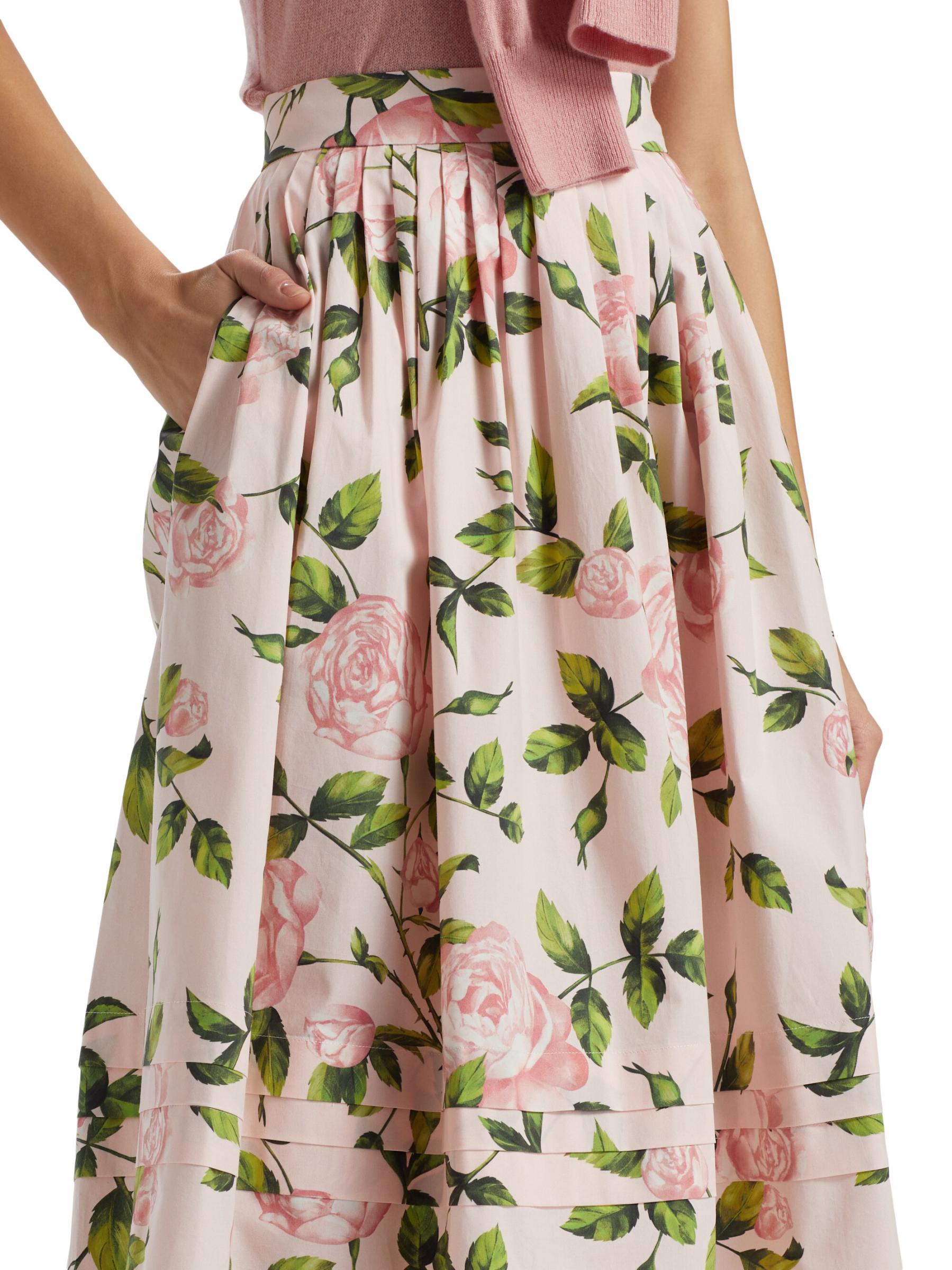 English Roses Scalloped Midi-Skirt