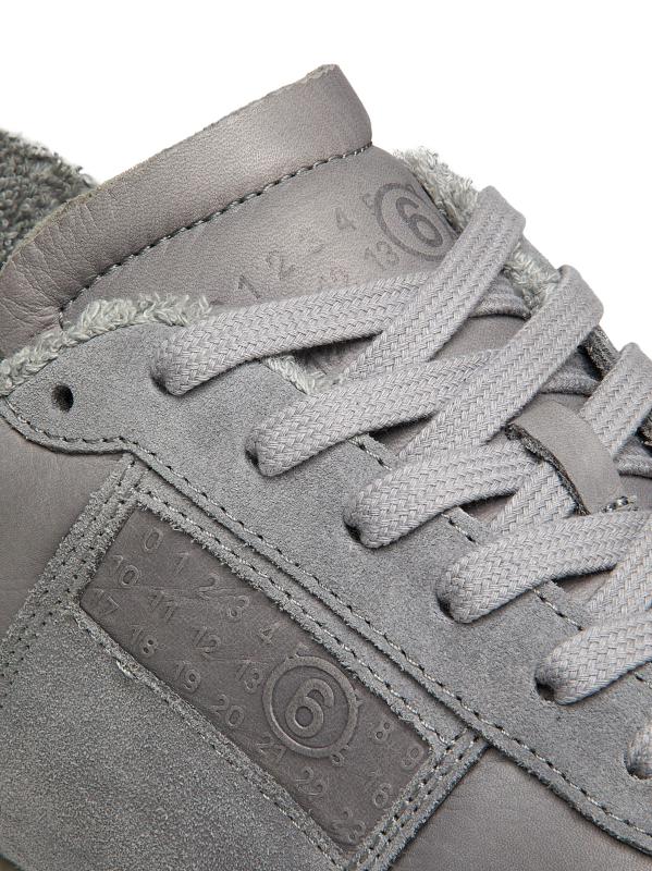 #6: حذاء رياضي من الجلد برقبة قصيرة - مخرمة فضية