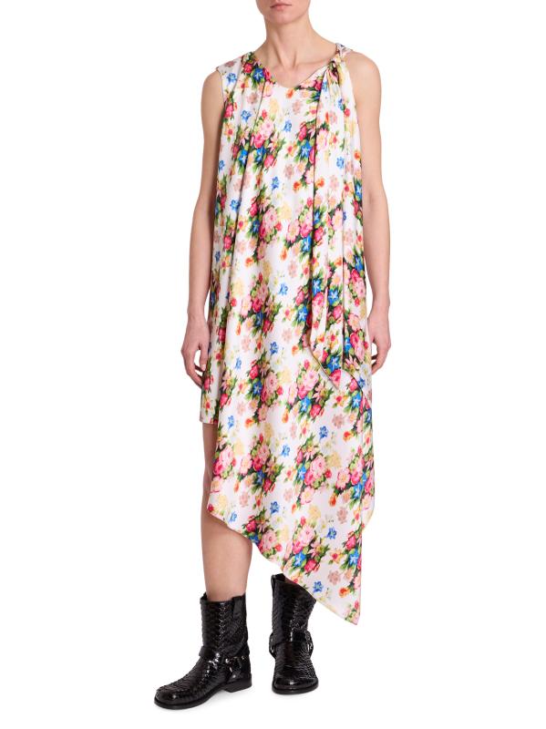 ワンピース LOEWE ASYMMETRICAL SILK FLORAL PRINT DRESS LOEWE Asymmetric Silk Dress In Floral Print | Holt Renfrew