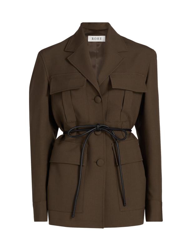 جاكيت سفاري من الصوف بنمط بليزر