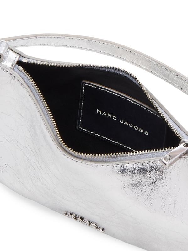 #4: حقيبة الكتف الجلدية ذات اللون المعدني Charm - فضة