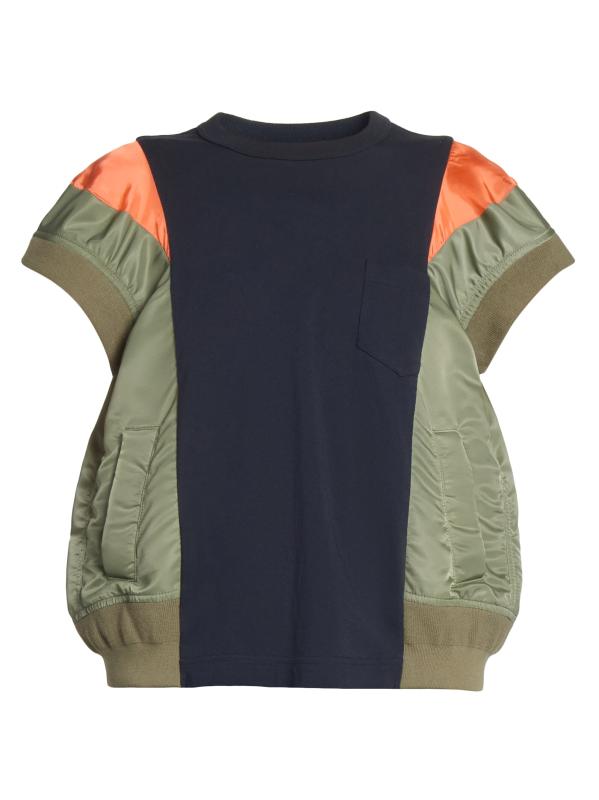 海外希少 【Sacai】 コットンジャージー&ナイロンツイルTシャツ Nylon Twill Mix Cotton Jersey T-Shirt | sacai Official Store