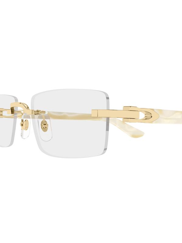 #3: نظارة طبية بصرية مستطيلة الشكل مطلية بالذهب عيار 24 قيراط مقاس 56 مم من C Decor - الذهب