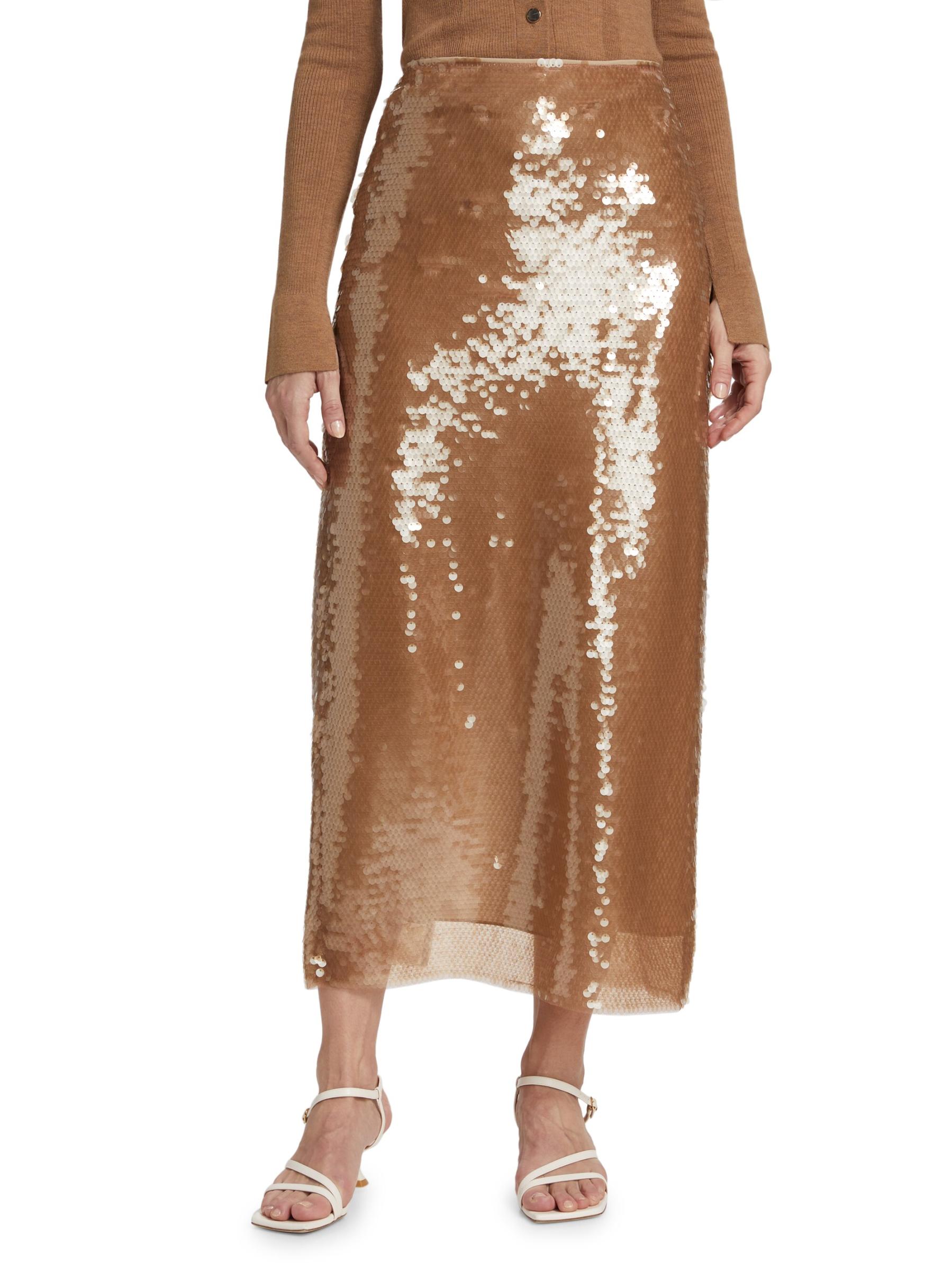 【SCULPTOR】Sequin Midi Skirt Brown Sequin Midi Skirt Brown – Sculptor