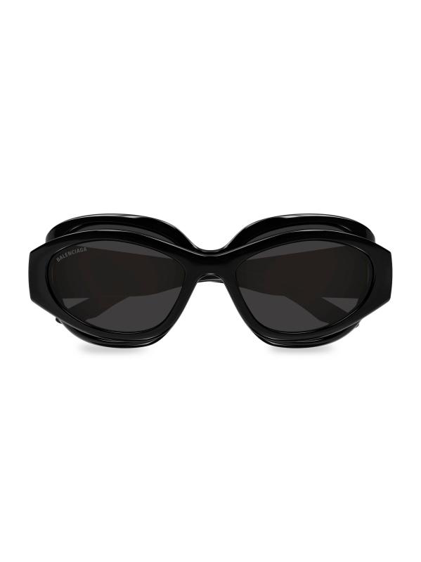 Shop Balenciaga - Superbusy 59MM Double Frame Cat-Eye