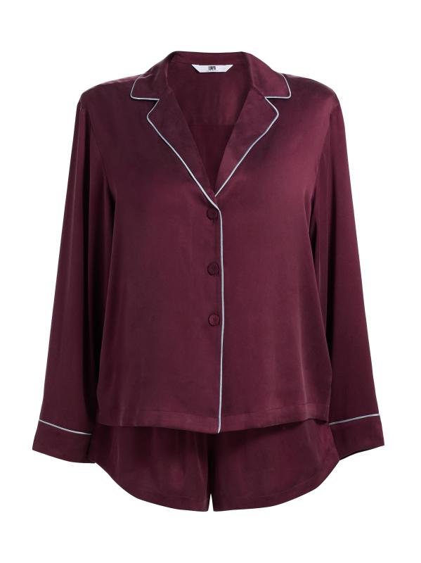 بيجامة قصيرة بأنابيب حريرية قابلة للغسل