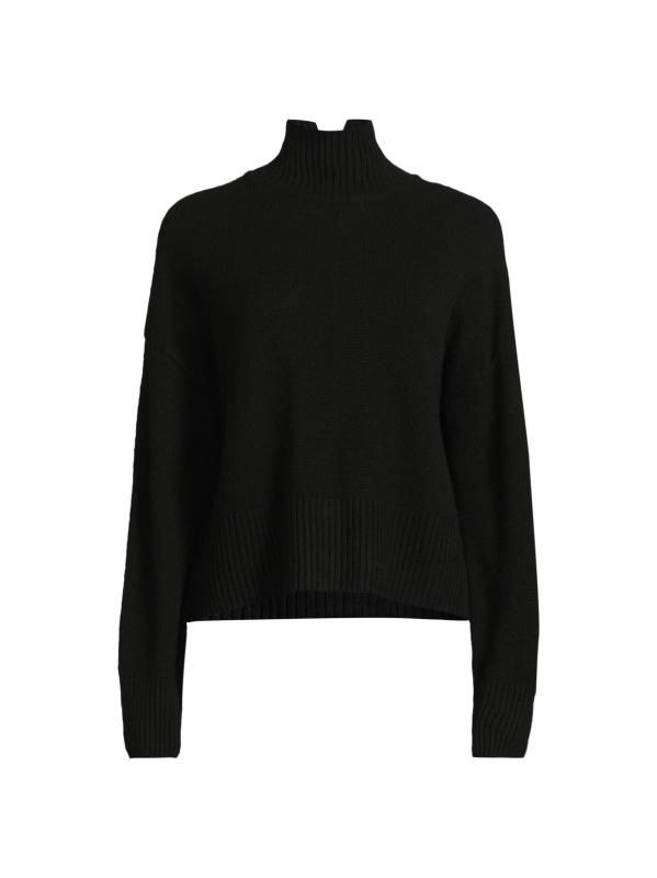 سترة برقبة قمعية من الكشمير الثقيل