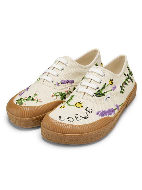 ☆VIPセール価格☆ LOEWE TERRA VULCA L616282X29 スニーカー Terra Vulca lace-up sneaker in canvas Black - LOEWE