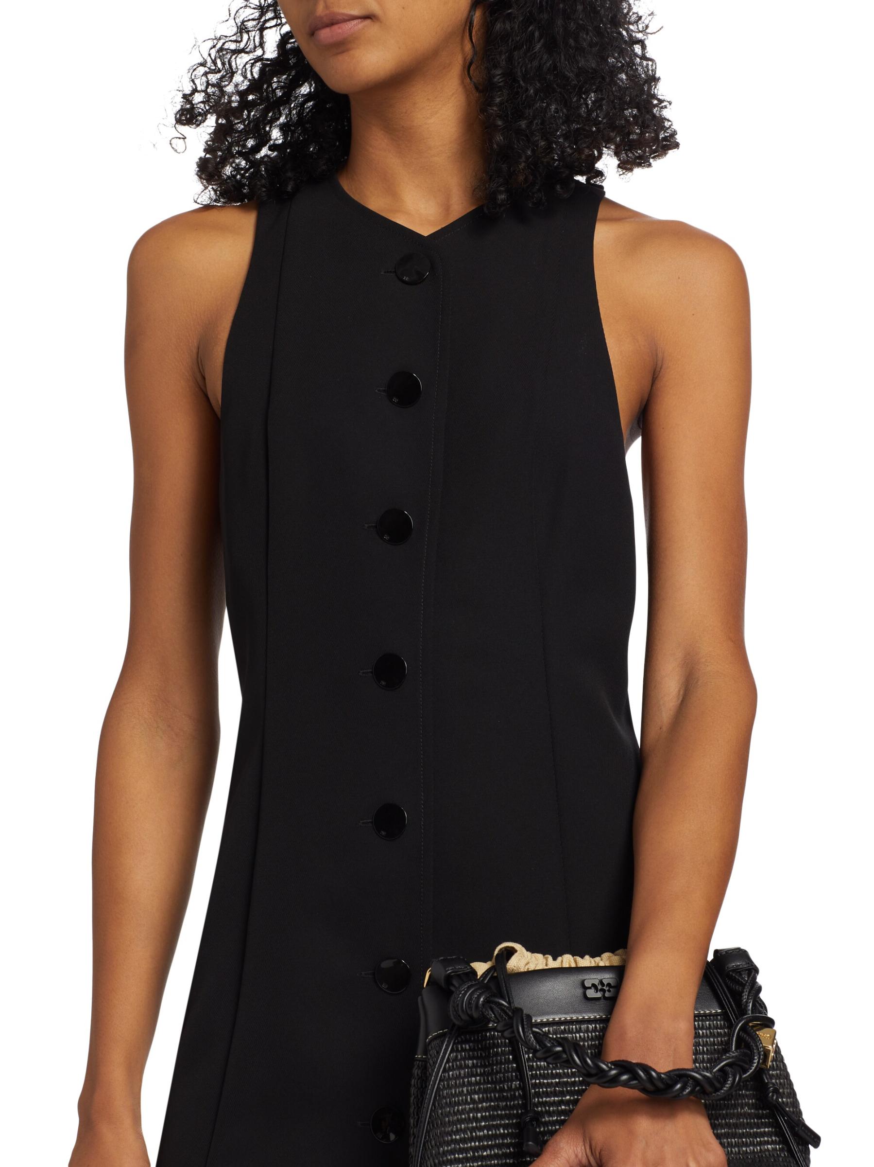 【関税込み】GANNI ブラック Suiting Vest ミニワンピース Shop GANNI - Twill Suiting Vest Minidress | Saks Fifth
