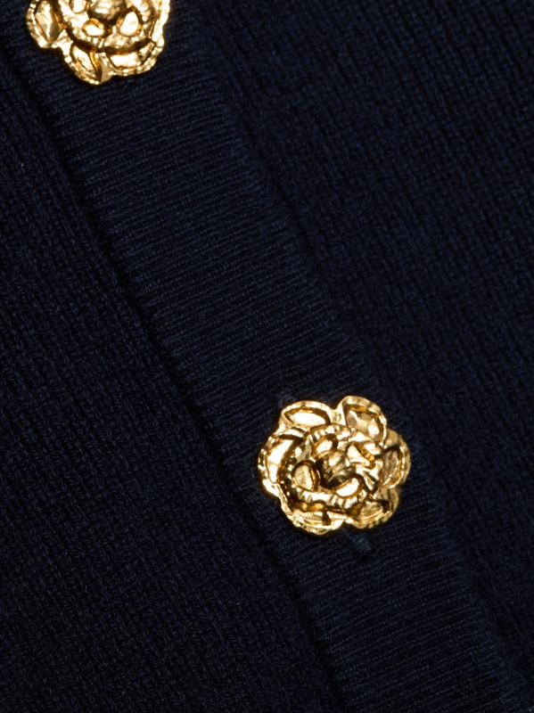 #6: كارديغان من الصوف والكشمير بأزرار زهرية من Ellery - القوات البحرية