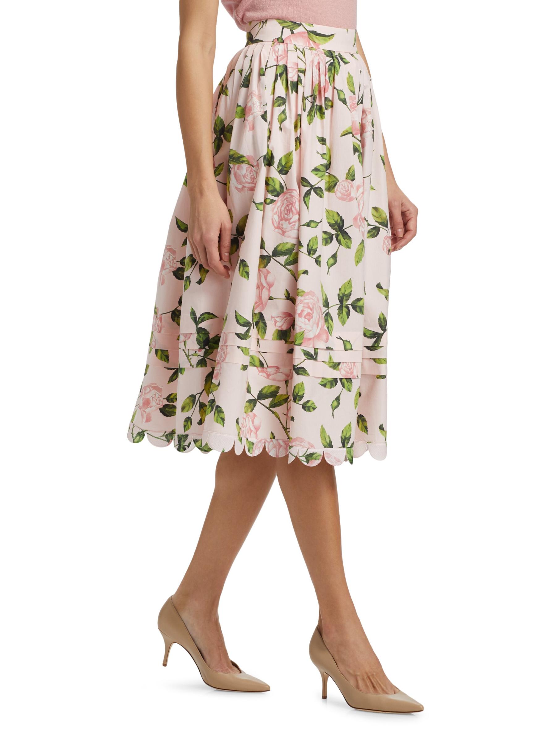 English Roses Scalloped Midi-Skirt