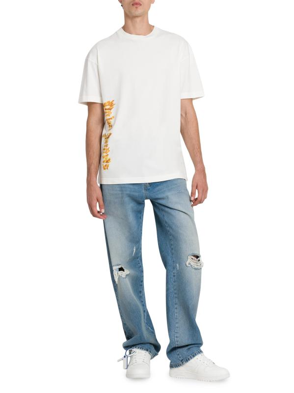 #6: بنطال جينز بساق مستقيمة من سلسلة Monogram - رمادي فاتح