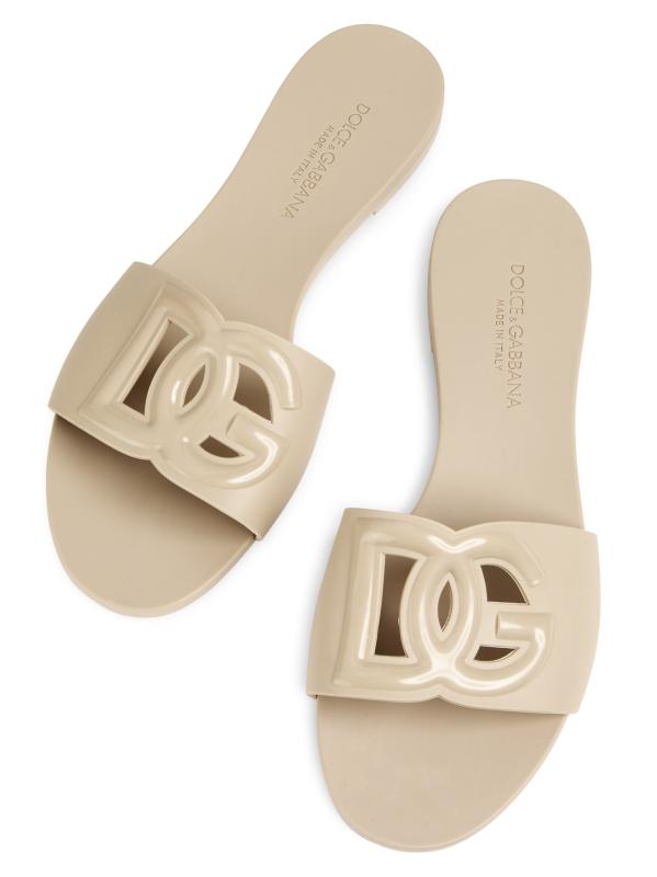 Shop DOLCE&GABBANA - Interlock Logo Rubber Slides | Saks