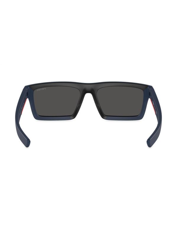 #5: نظارات شمسية مستطيلة 55 ملم - دخان أزرق غير لامع