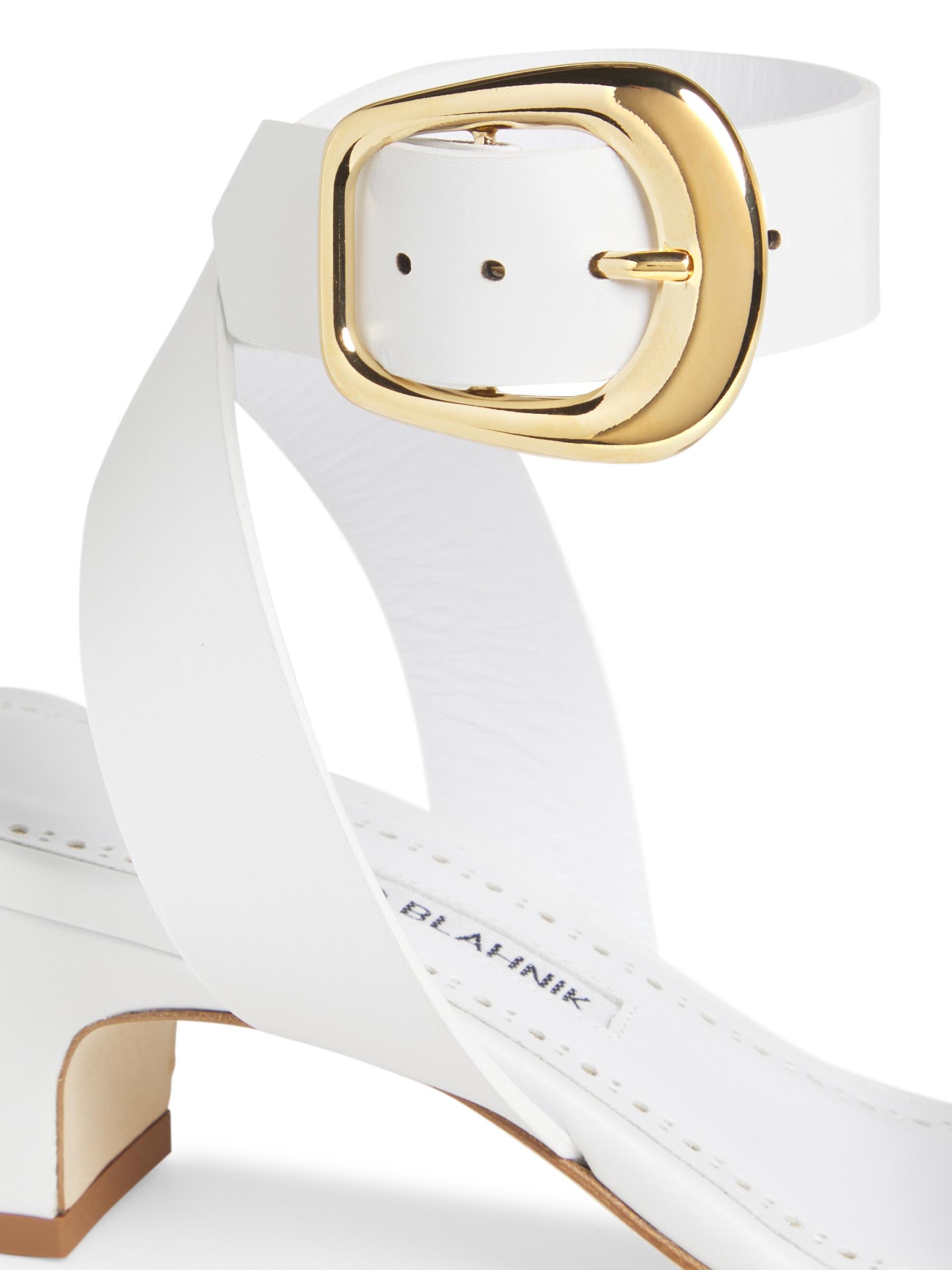 国内発送 [MANOLO BLAHNIK] Brutas レザー サンダル ローヒール MANOLO BLAHNIK Brutas レザー サンダル | NET-A-PORTER