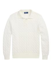 Shop Polo Ralph Lauren - Cable-Knit Cotton Polo-Collar