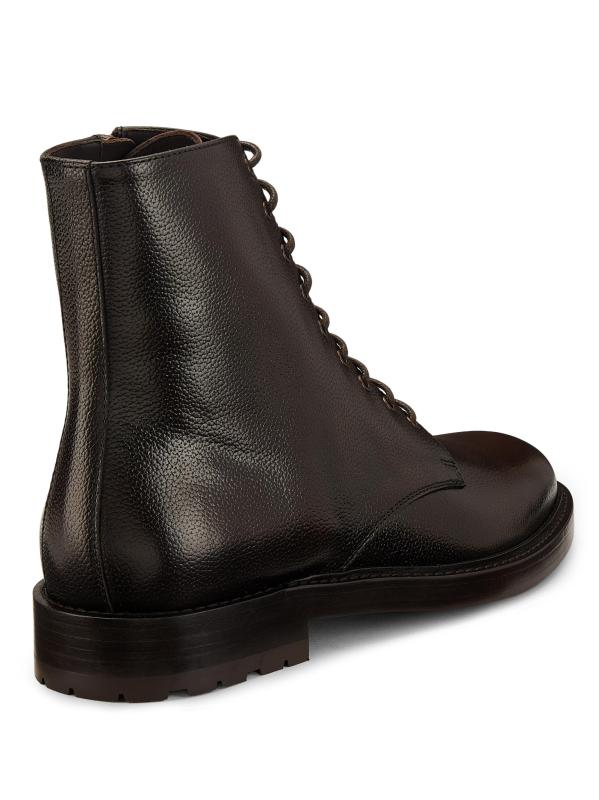 #3: أحذية الكاحل الجلدية - أسود بورجوندي