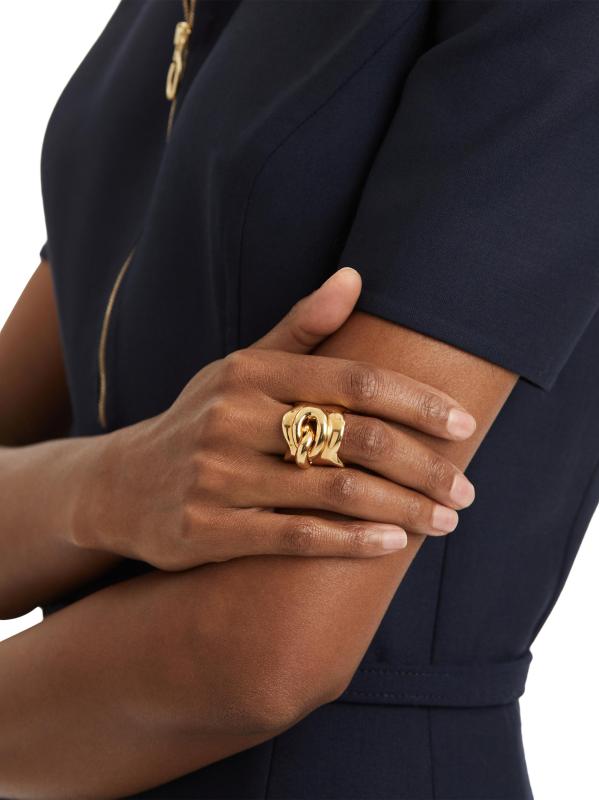 #2: خاتم نحاسي ملتوي مطلي بالذهب عيار 24 قيراطًا - الذهب