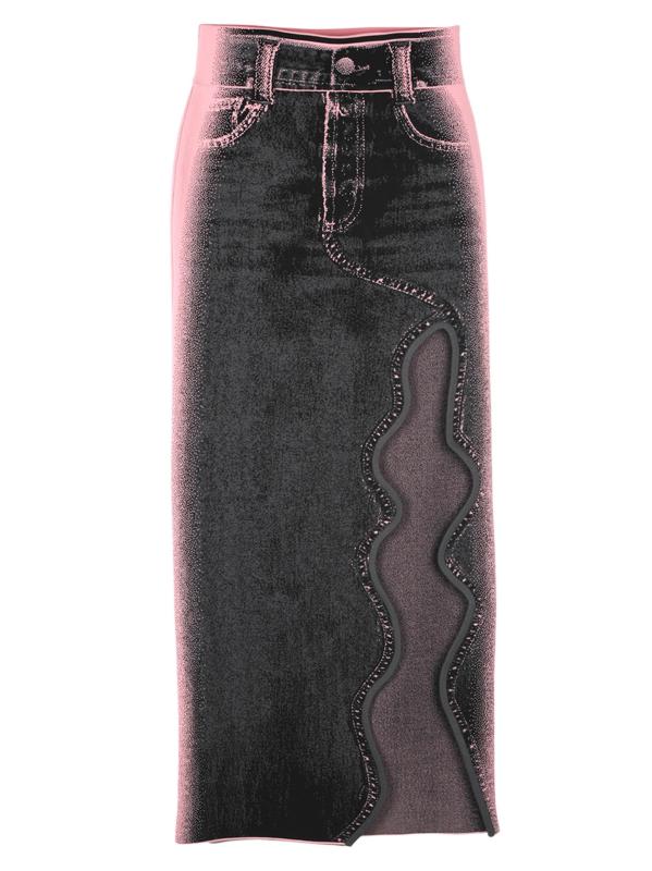 تنورة طويلة بنقشة الدنيم من ليلي ويفي