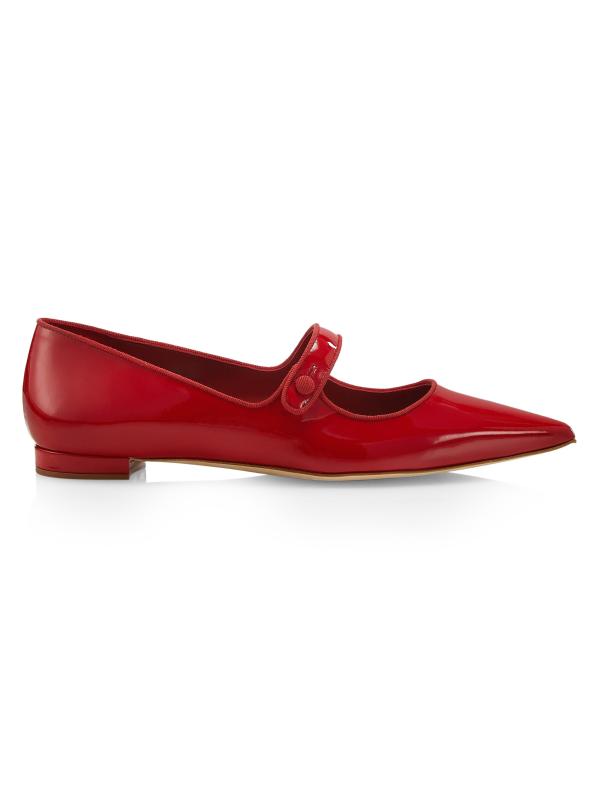 Manolo Blahnik - カンパリフラット 10MM パテントレザー メリー