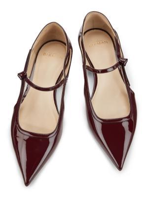 #4: أحذية ماري جين المصنوعة من الجلد اللامع من لويتا - ورنيش الكرز