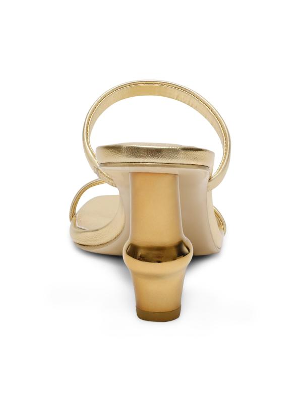 #3: صندل بامبو مصنوع من الجلد 80 ملم - الذهب