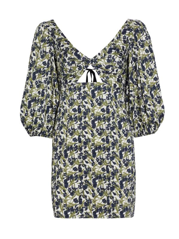 فستان قصير بأكمام بالون من ميشيل سميث ضد ساكس بيلا تويست