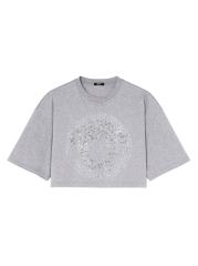 VERSACE ロコフリントトロストリンクフティ 75GAIF07CF00F G89 Shop Versace - Rhinestone Medusa Logo Cropped T-Shirt | Saks