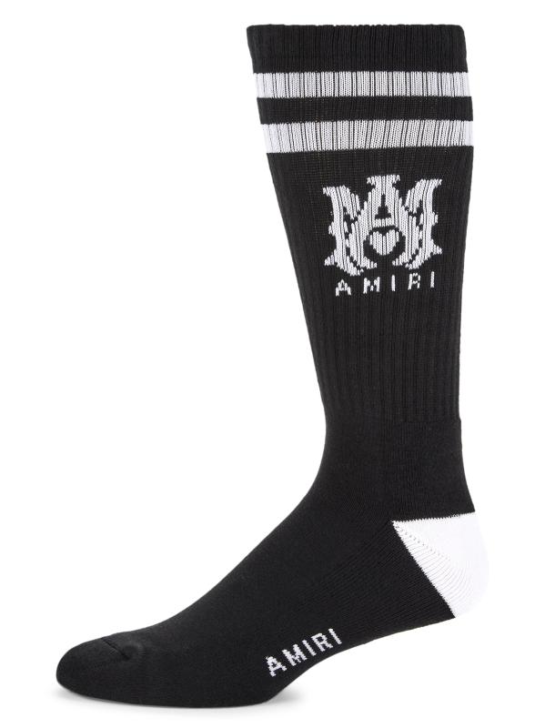 AMIRI ストライプ ロゴ ソックス ストッキング&ソックス【AMIRI】関税込送料無料 ストライプ ロゴ