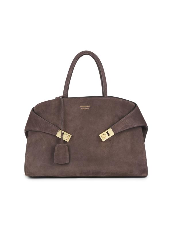【Ferragamo】ハグロゴエンボス ラージトップハンドルバッグ Hug handbag (M) - Women | Ferragamo