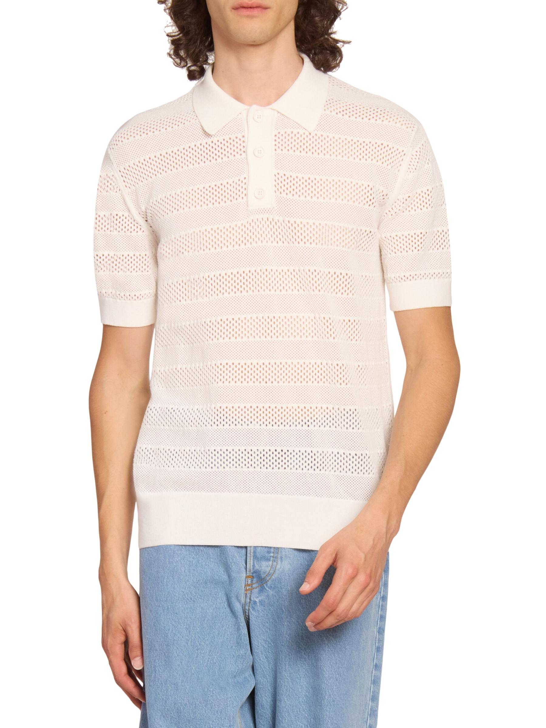 DRIES VAN NOTEN ドリスヴァンノッネン ストライプ ニットポロ Dries Van Noten - マーシー・ストライプ・ニット・ポロシャツ