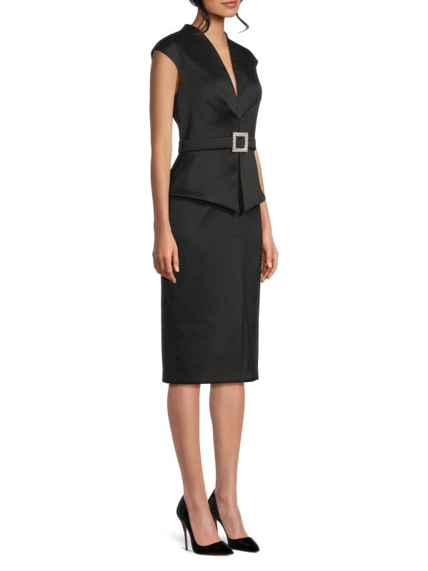 #3: فستان كوكتيل ميكادو ميدي ستريتش - أسود