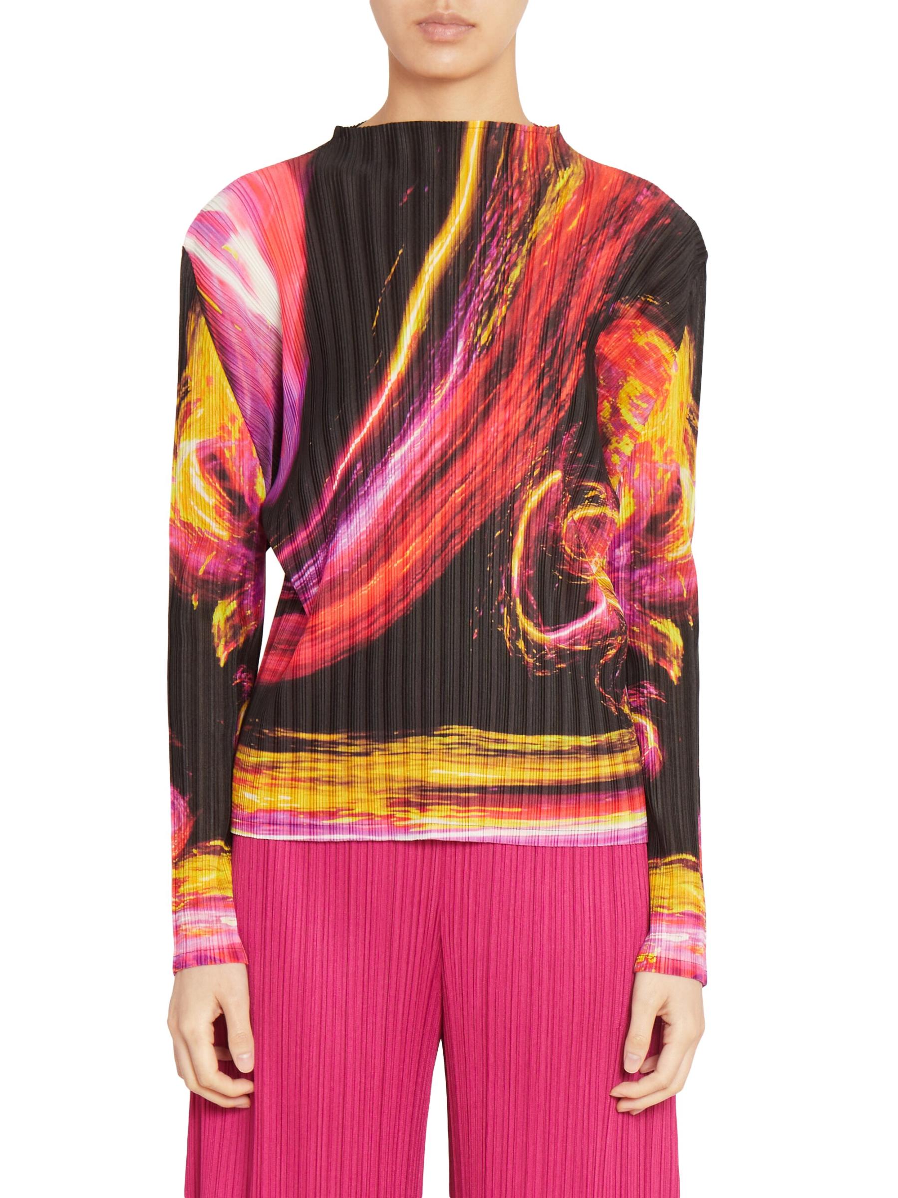 トップス PLEATS PLEASE ISSEY MIYAKE SPECTRUM RIB Shop Pleats Please Issey Miyake - Spectrum Ribbed Top | Saks