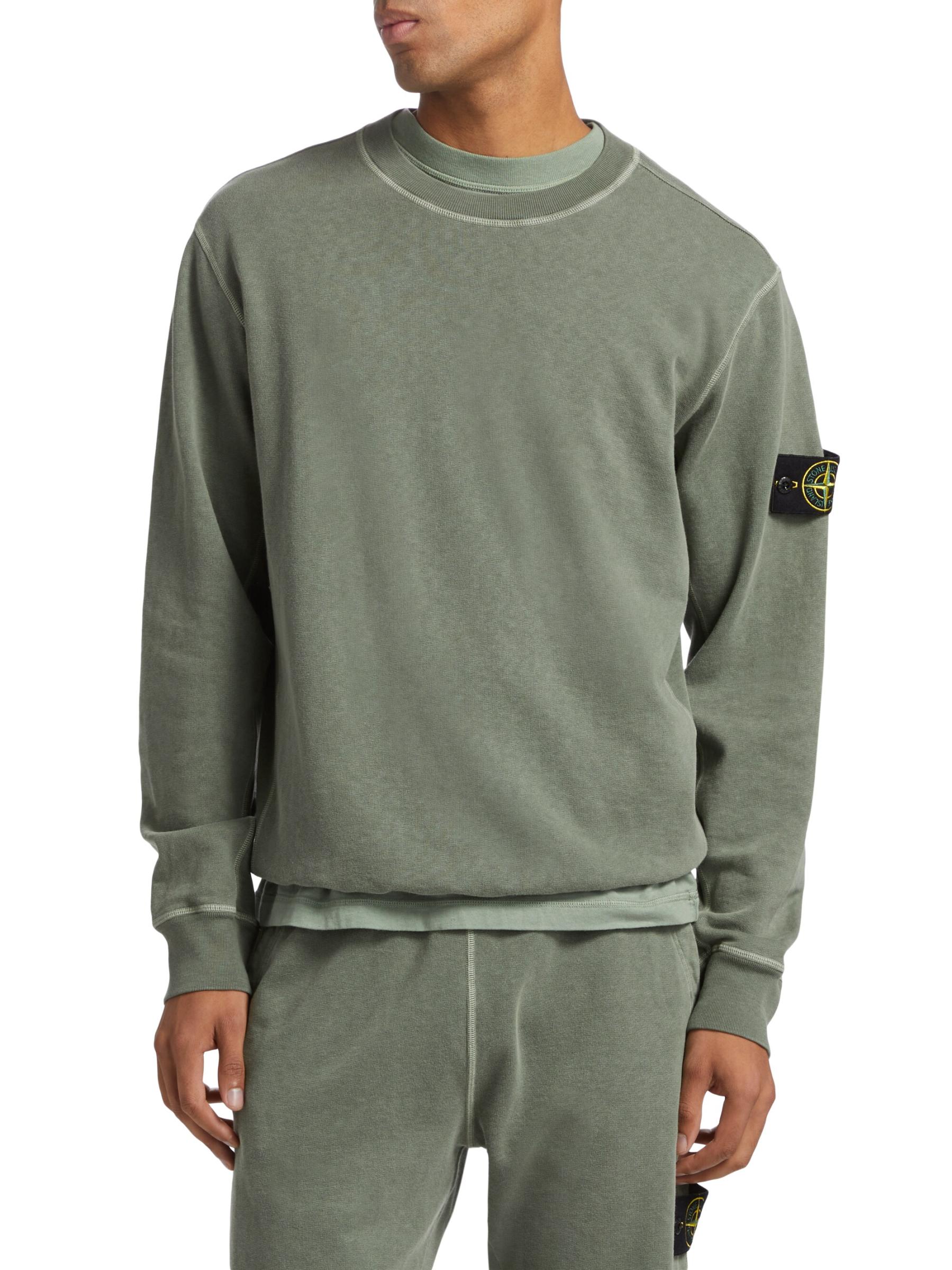 【関税&送料込】Stone  Stone  Malfile Sweatshirt Shop Stone Island - Malfile Fleece Crewneck Sweatshirt