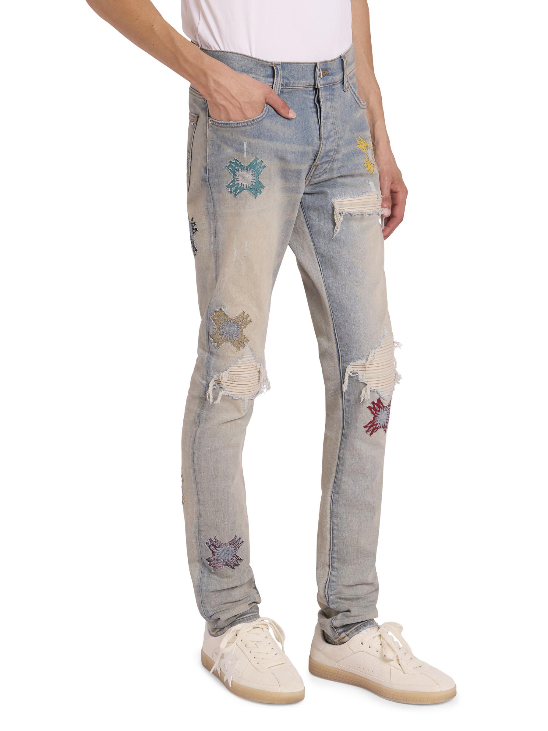 AMIRI アミリ MX1 MA Quad Cut Outダメージデニムパンツ ブルー Amiri MA Quad Cut-Out Mx1 Jeans | Saks Fifth Avenue