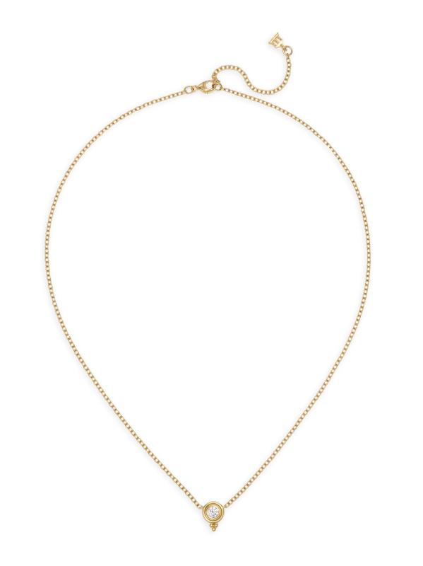 قلادة فلورنسي 86 CL وايت تمبل من الذهب الأصفر عيار 18 قيراط والألماس عيار 0.25 TCW