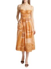【Zimmermann】Lucky shirred cotton corset dress ZIMMERMANN Lucky Shirred Cotton Corset Dress in Yellow