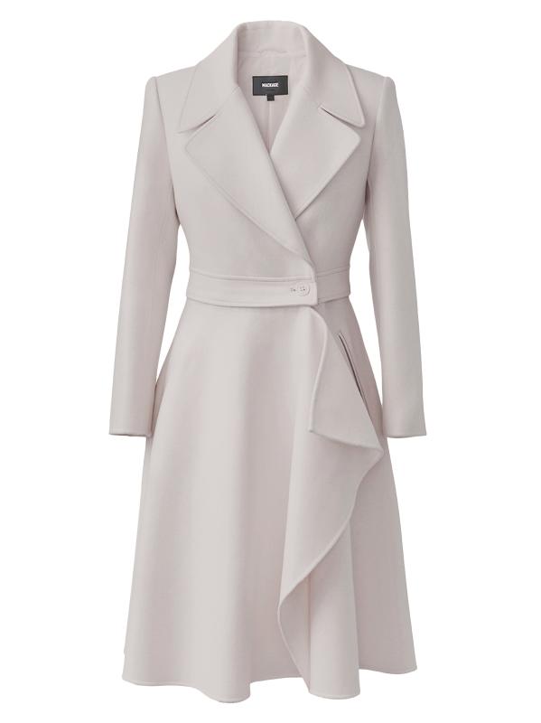 Shop Mackage - Rose Wool and Leather Coat | Saks Fifth